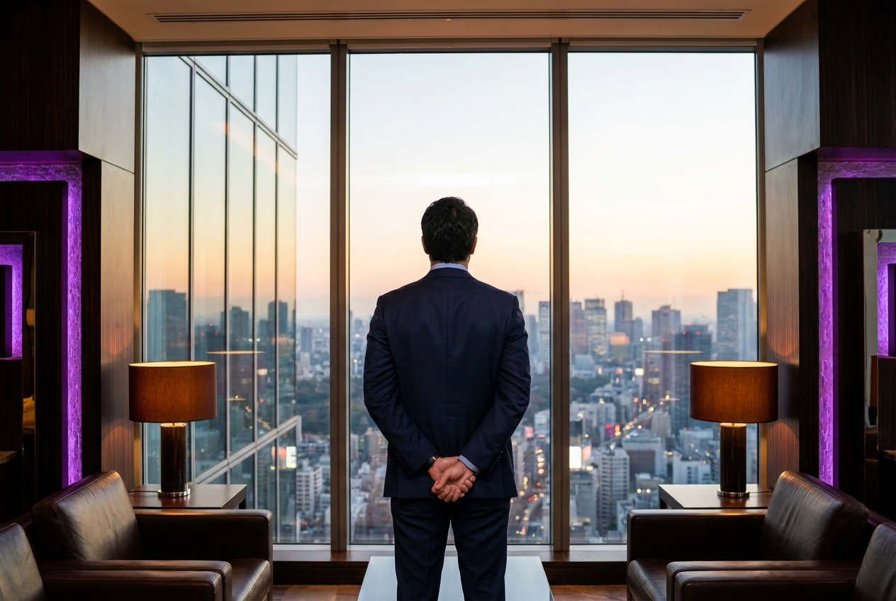 Man at window